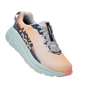 Hoka Orange and Blue Athletic Shoes